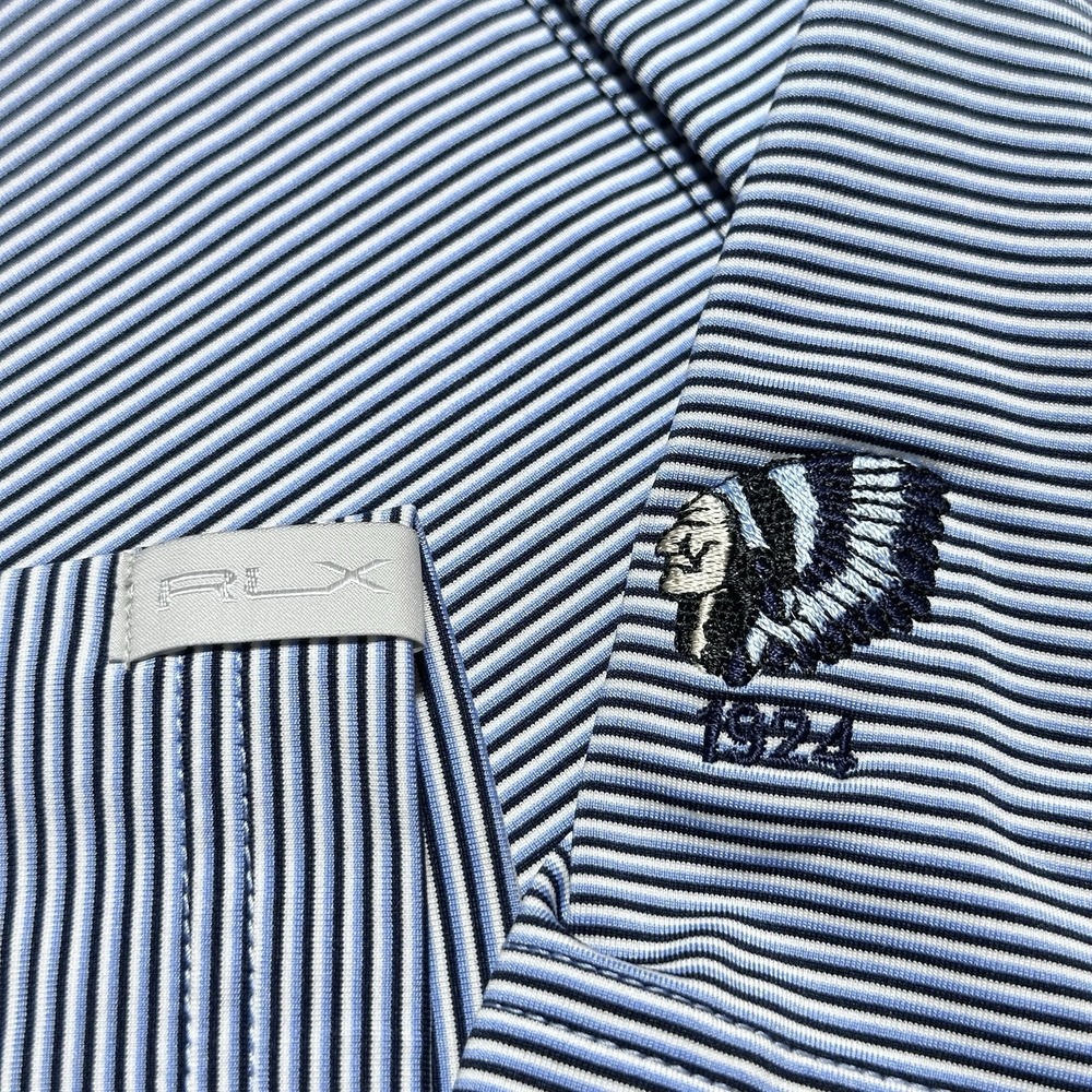RLX Ralph Lauren Golf Polo Shirt Mens Large Performance Striped Big Foot CC - Picture 3 of 10